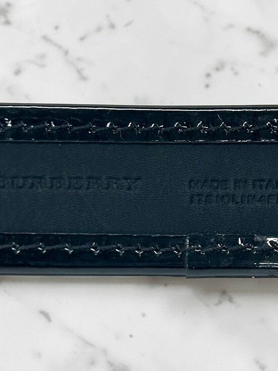 Burberry Black Beat Check and Patent Leather Belt, Size US 32 main image 11